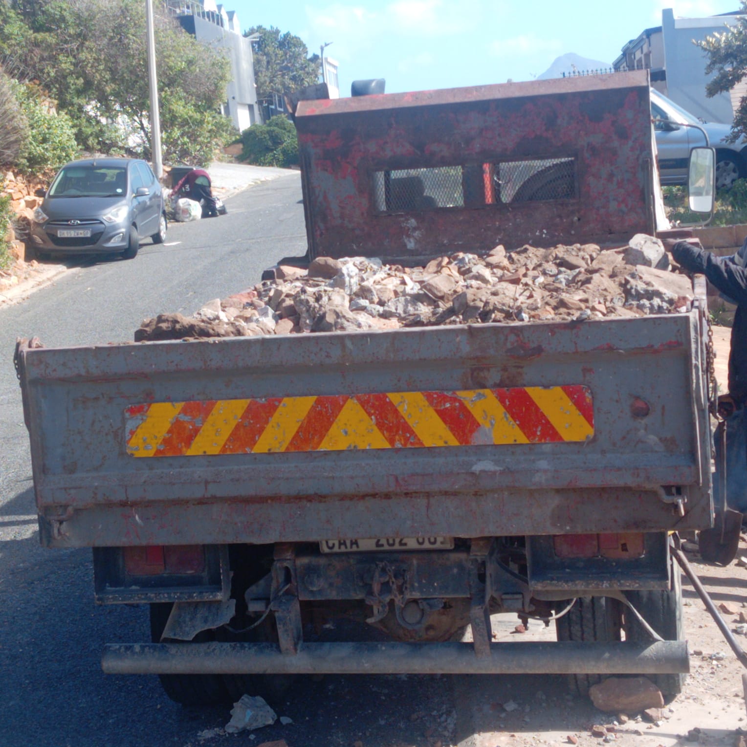 Mixed construction materials including timber and packaging